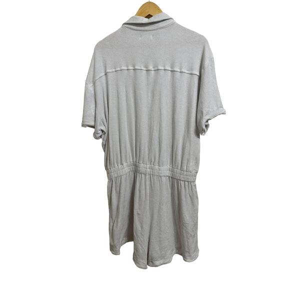 Good American Women's White Terry Mini Short-Sleeve Romper Size 4 GSW0230 NWT - Picture 4 of 5